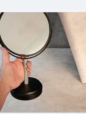 Elegant Black Vanity Mirror with Rhinestone Stem - NWT● READ BELOW